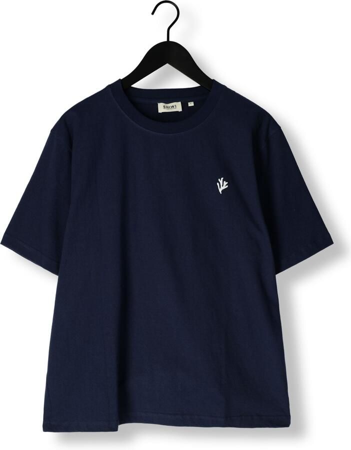 SHIWI Heren Polo's & T-shirts Men Finn Relaxed T-shirt Coral Logo Donkerblauw