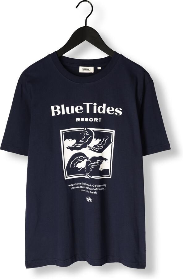 SHIWI Heren Polo's & T-shirts Men Liam Regular T-shirt Blue Tides Donkerblauw - Foto 3
