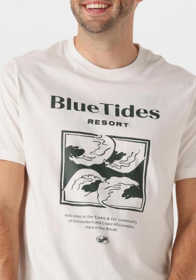 SHIWI Heren Polo's & T-shirts Men Liam Regular T-shirt Blue Tides Wit - Foto 2
