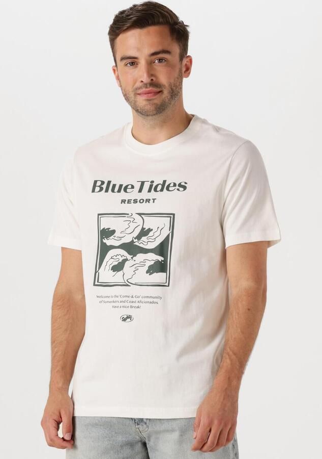 SHIWI Heren Polo's & T-shirts Men Liam Regular T-shirt Blue Tides Wit - Foto 4