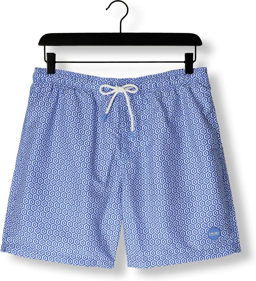SHIWI Heren Zwembroeken Men Mike Swim Shorts 7 Inch Geo Tile Blauw
