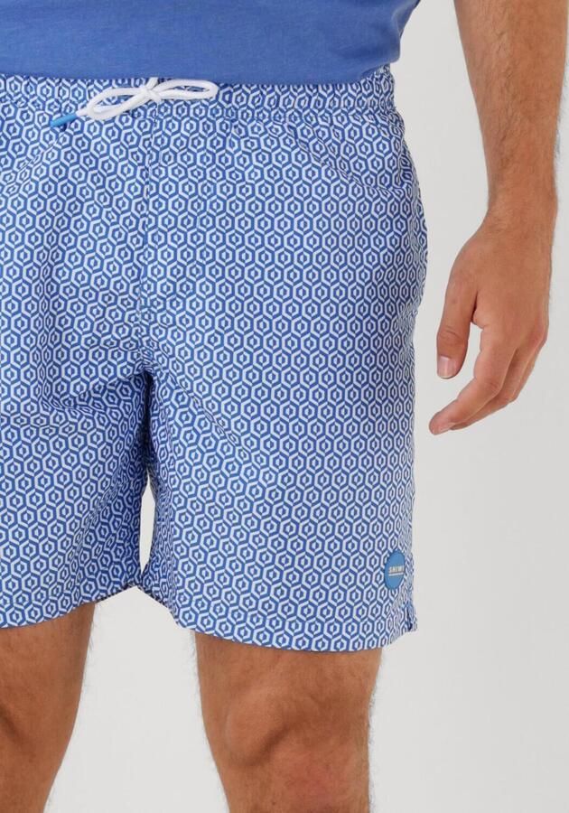 SHIWI Heren Zwembroeken Men Mike Swim Shorts 7 Inch Geo Tile Blauw - Foto 3