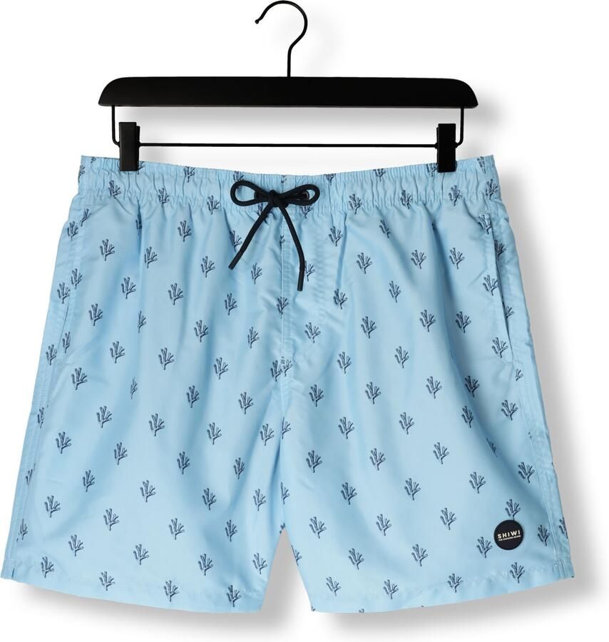 SHIWI Heren Zwembroeken Men Mike Swim Shorts 7 Inch Sketched Coral Lichtblauw