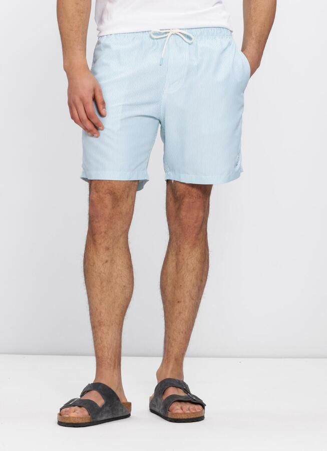 SHIWI Heren Zwembroeken Mike Swim Shorts 7 Inch Fine Stripe Lichtblauw