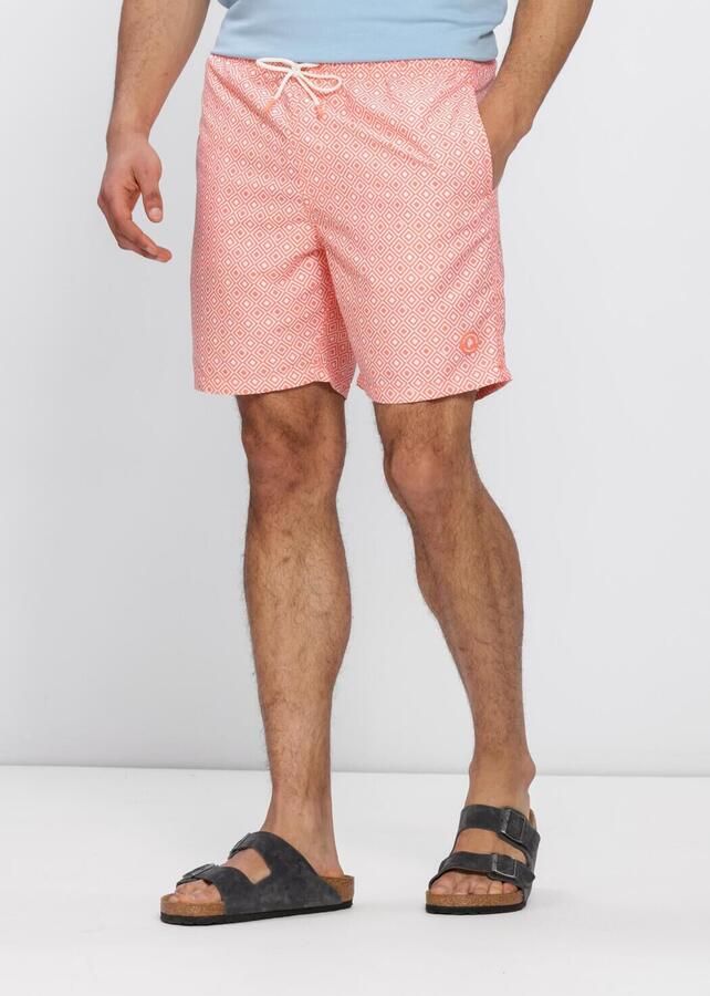 SHIWI Heren Zwembroeken Mike Swim Shorts 7 Inch Geo Square Oranje