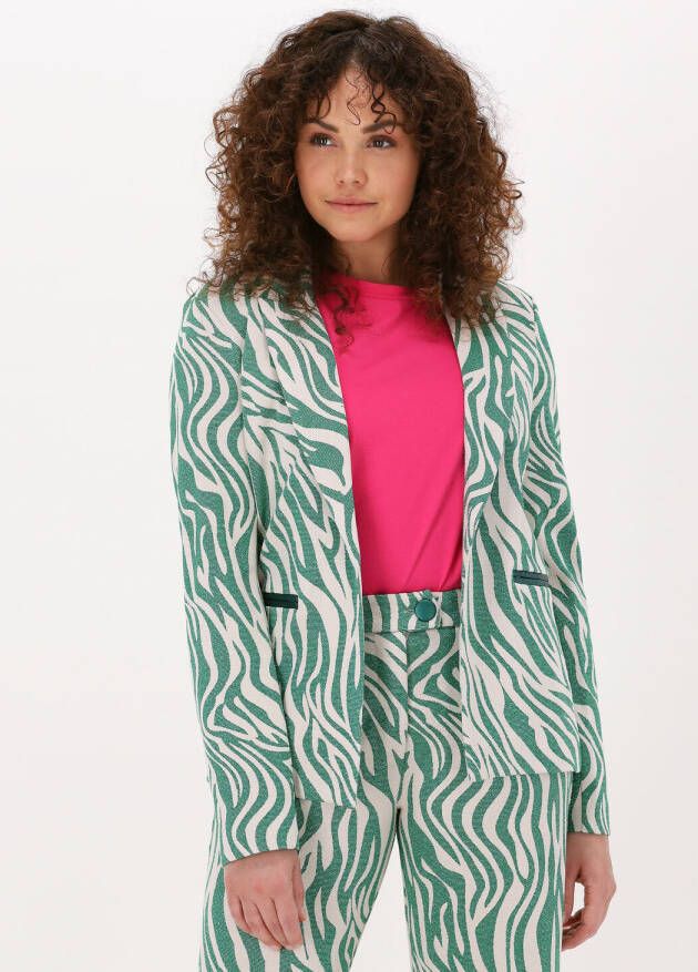 Silvian Heach Single-breasted jacket with zebra print Groen Dames