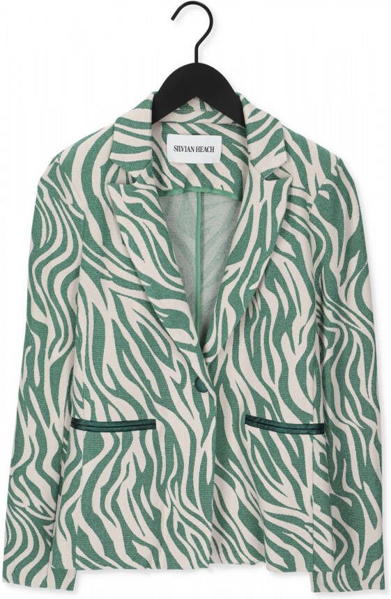 Silvian Heach Single-breasted jacket with zebra print Groen Dames