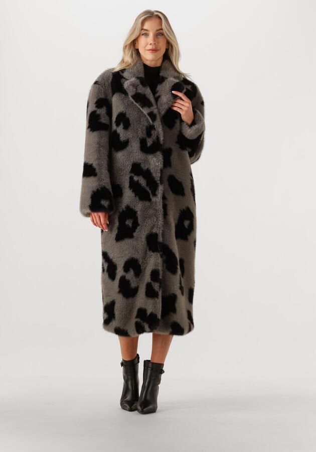 SILVIAN HEACH Dames Jassen Long Furr Coat Lemos Grijs - Foto 4