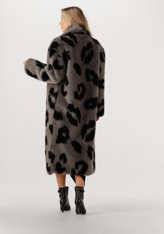 SILVIAN HEACH Dames Jassen Long Furr Coat Lemos Grijs