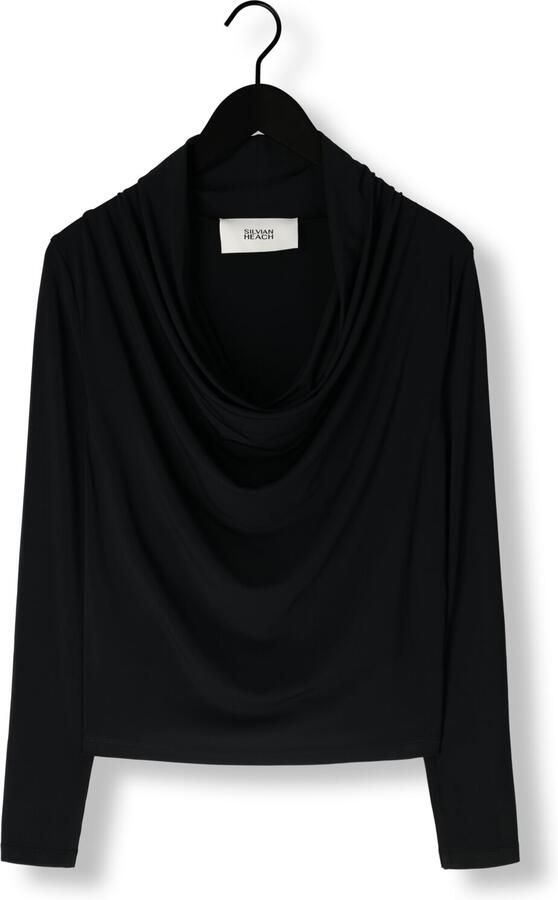 Silvian Heach Diepe V-hals Lange Mouw Top Black Dames - Foto 3
