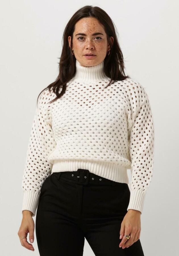Silvian Heach Perforated Gebreide Trui met Ronde Hals White Dames - Foto 4