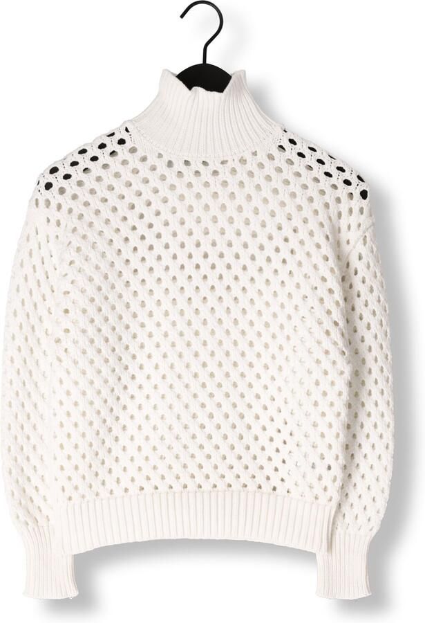 Silvian Heach Perforated Gebreide Trui met Ronde Hals White Dames - Foto 3