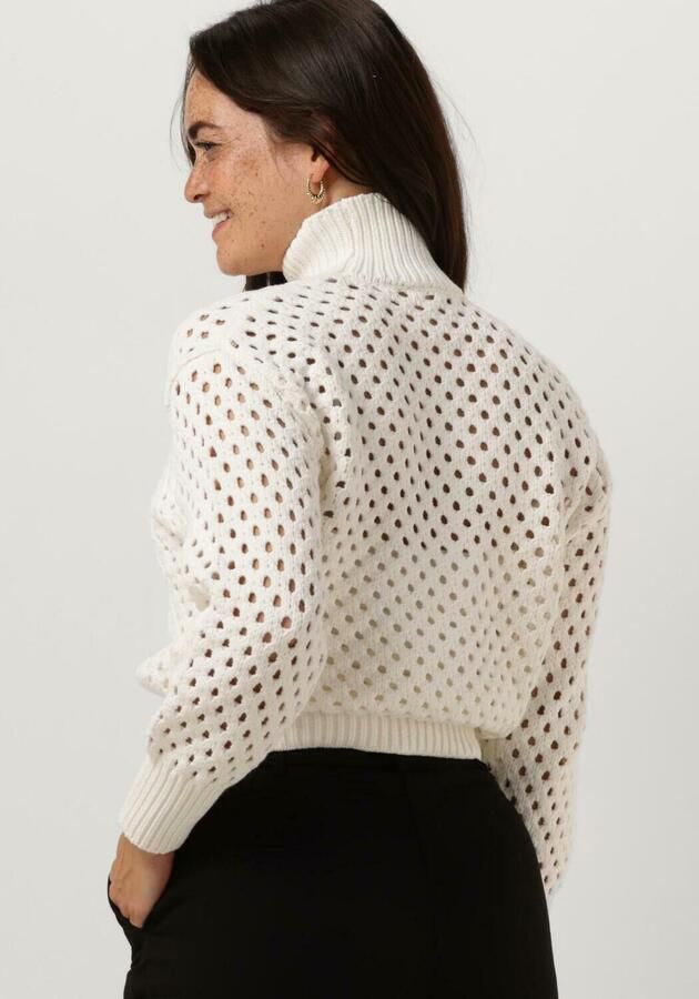 Silvian Heach Perforated Gebreide Trui met Ronde Hals White Dames