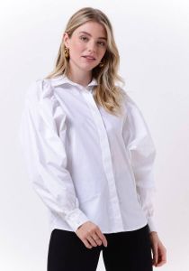 Silvian Heach Popeline shirt with large sleeve Wit Dames