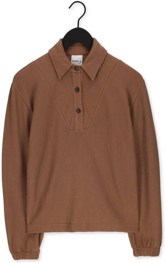 SIMPLE Dames Blouses Paula Jer-org-cot-22-3 Bruin
