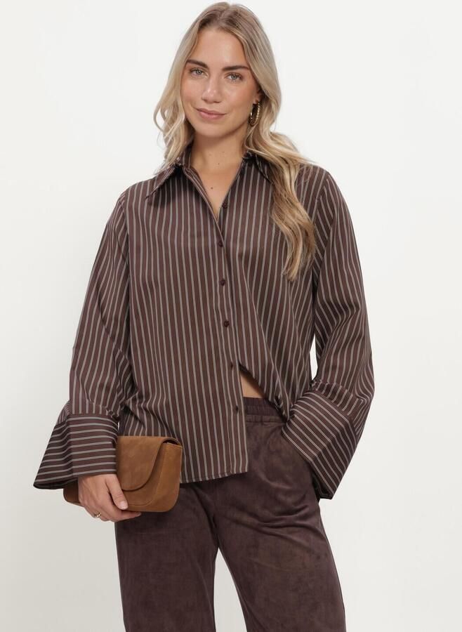 SIMPLE Dames Blouses Wv-cott-pl-pin-26-3 Bruin
