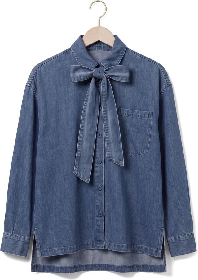 SIMPLE Dames Blouses Wv-hvy-tencel-26-3 Blauw - Foto 2