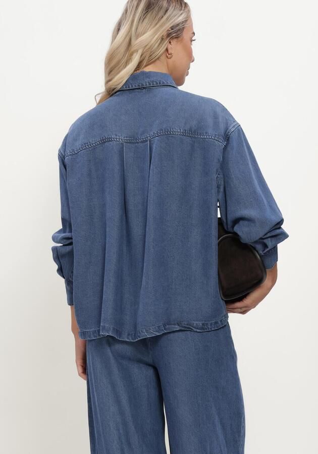 SIMPLE Dames Blouses Wv-hvy-tencel-26-3 Blauw - Foto 3