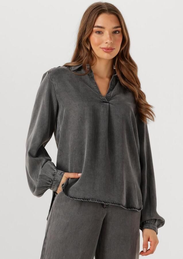 SIMPLE Dames Blouses Wv-tencel-twill-25-3 Donkergrijs - Foto 4
