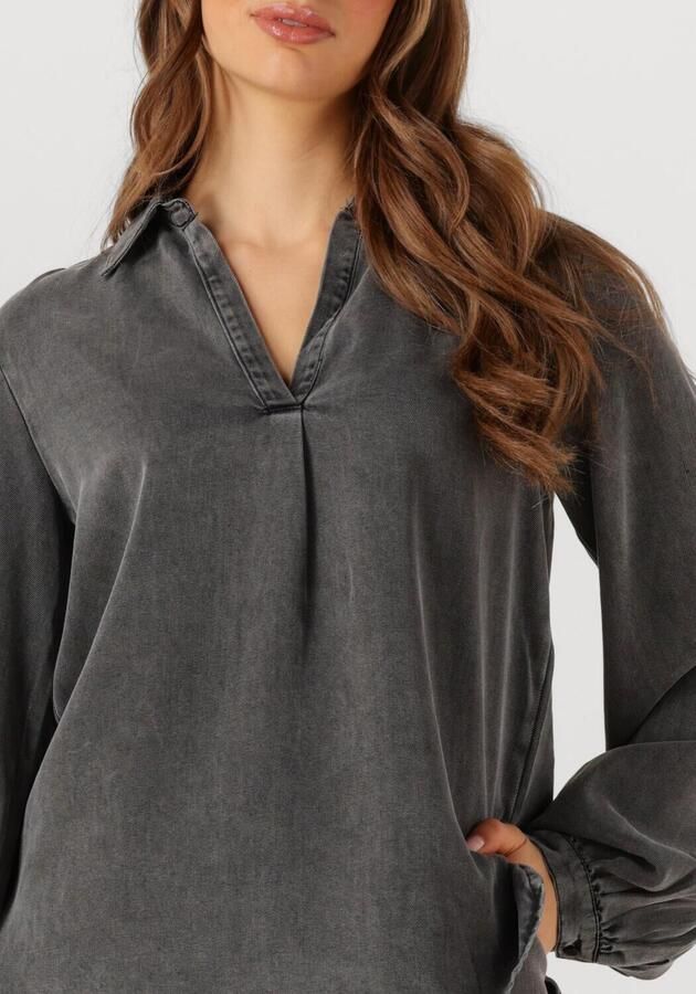 SIMPLE Dames Blouses Wv-tencel-twill-25-3 Donkergrijs - Foto 3