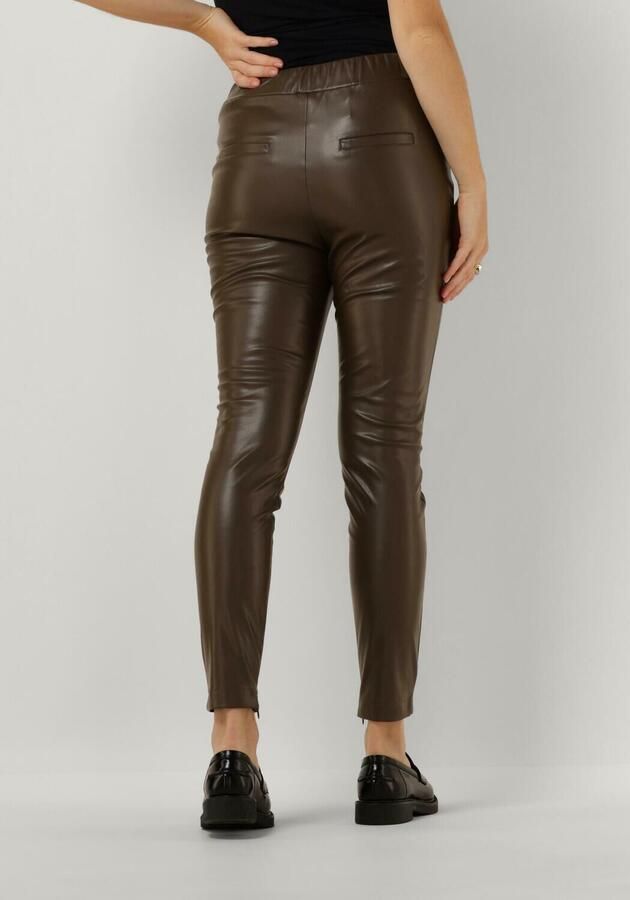 Simple Groene Leatherlook Wijde Broek Green Dames