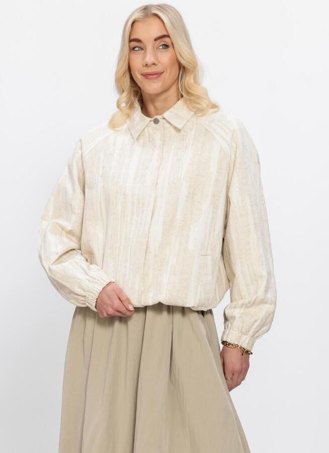 SIMPLE Dames Jassen Top Ls Ecru