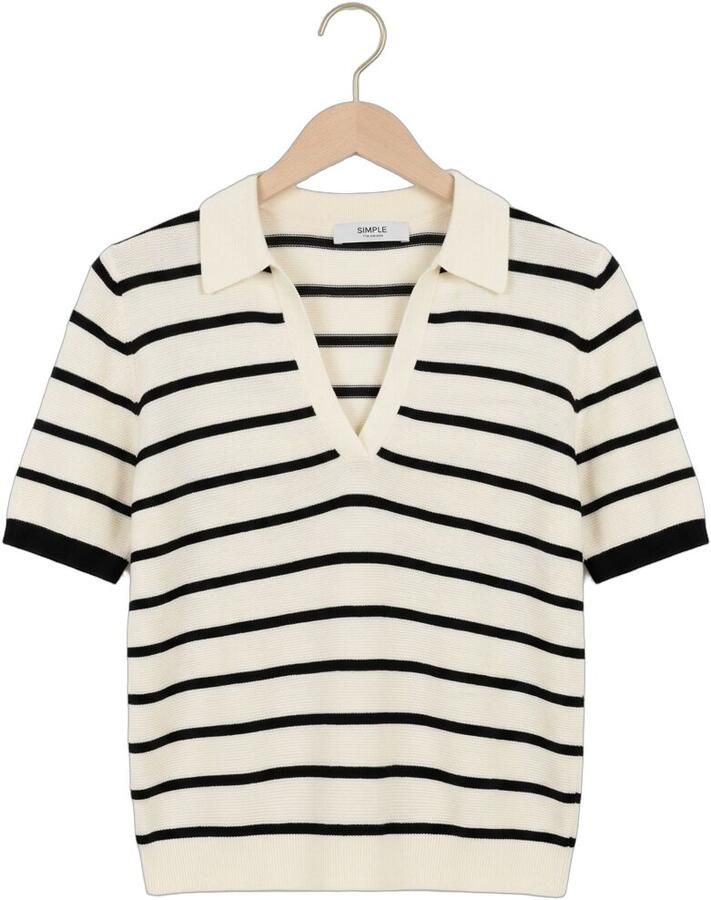 SIMPLE Dames Tops & T-shirts Short Sleeve Creme - Foto 2