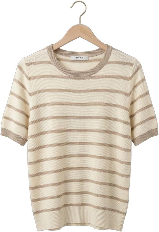 SIMPLE Dames Tops & T-shirts Short Sleeve Top Creme - Foto 4