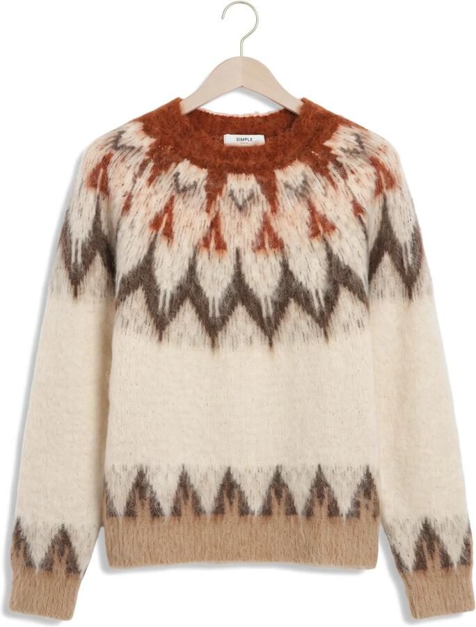 SIMPLE Dames Truien & Vesten Knit-ac-wo-combo-26-3 Ecru - Foto 2