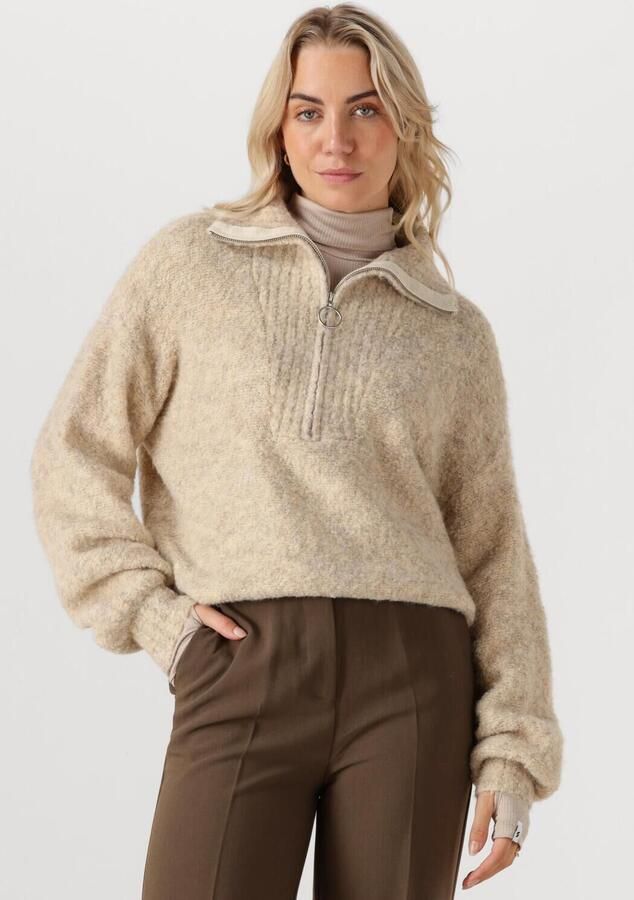 SIMPLE Dames Truien & Vesten Knit-boucle-25-3 Beige - Foto 4