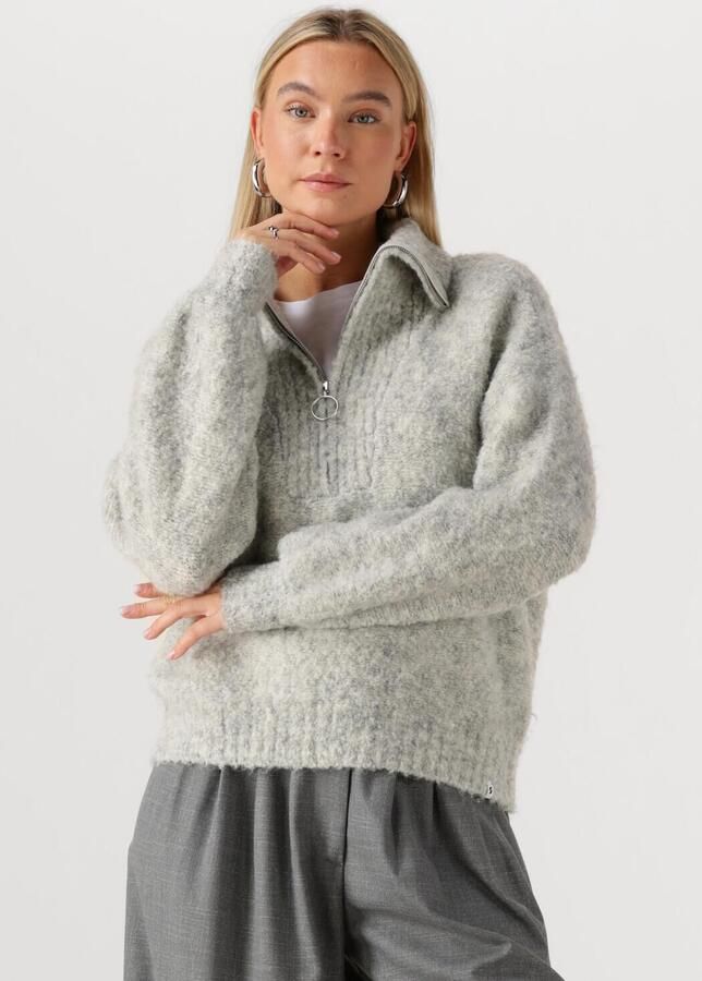 SIMPLE Dames Truien & Vesten Knit-boucle-25-3 Lichtgrijs - Foto 4