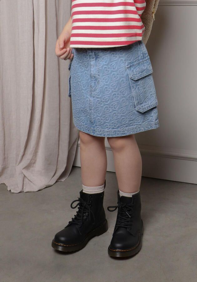 Sofie Schnoor spijkerrok met hartjes light blue denim Blauw Hartjes 128