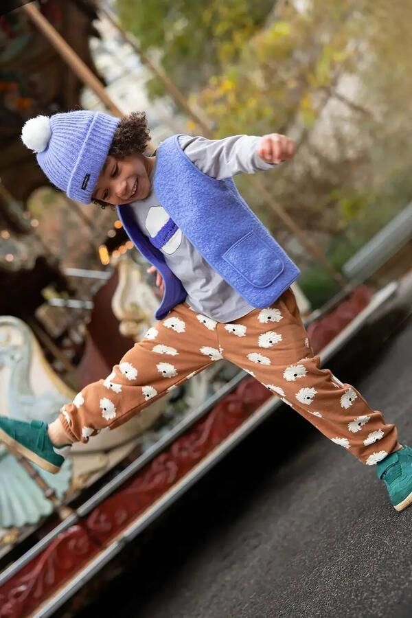 Sproet & Sprout Jongens Broeken Sweatpants Moustache Dog Print Bruin