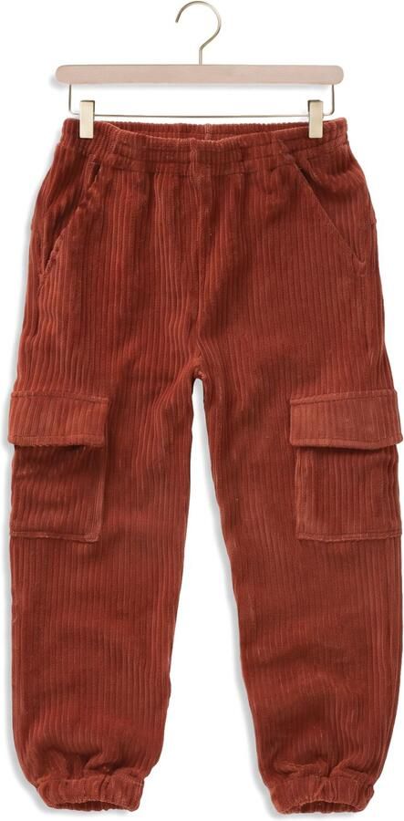 SPROET & SPROUT Jongens Broeken Velvet Rib Cargo Pants Cognac