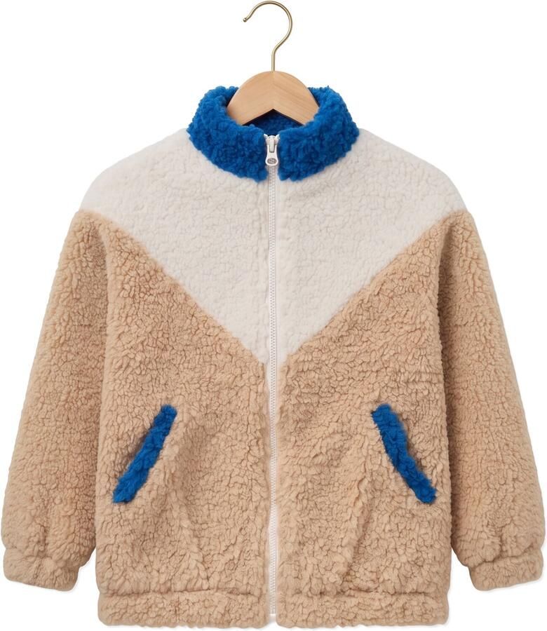 SPROET & SPROUT Jongens Jassen Teddy Jacket Colourblock Beige