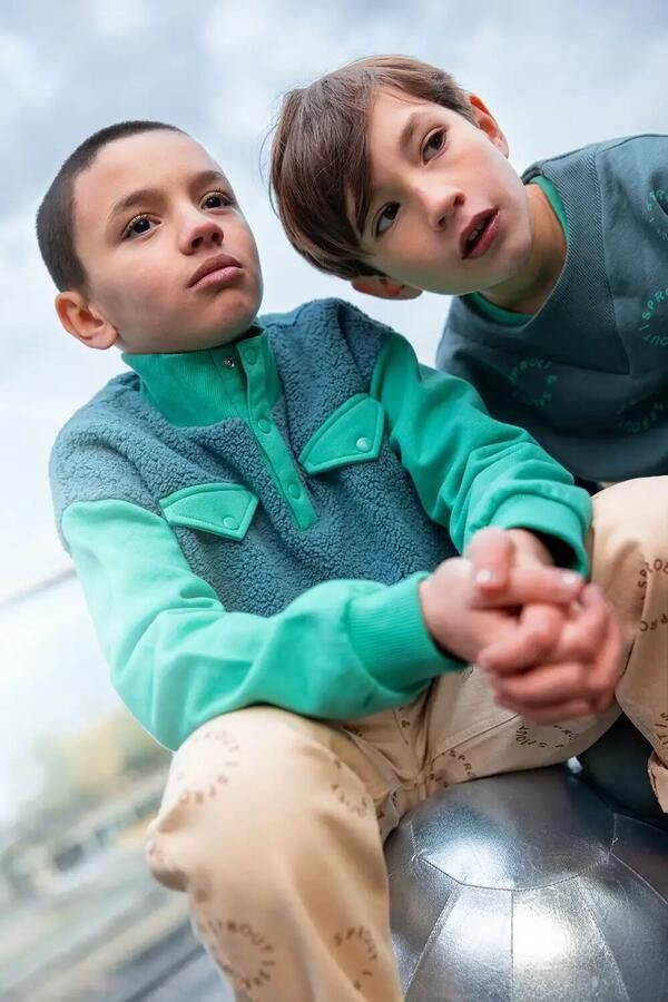 Sproet & Sprout Jongens Truien & Vesten Anorak Sweatshirt Colourblock Groen - Foto 2