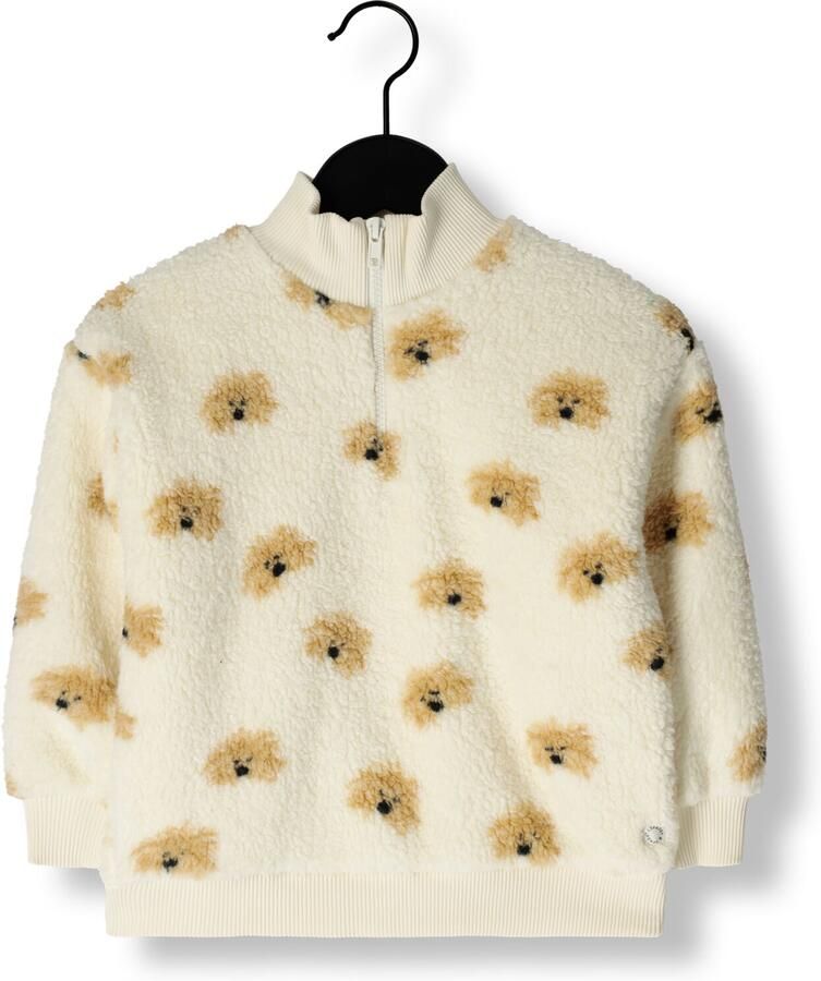 Sproet & Sprout Jongens Truien & Vesten Teddy Mock Zip Dog Print Creme - Foto 3