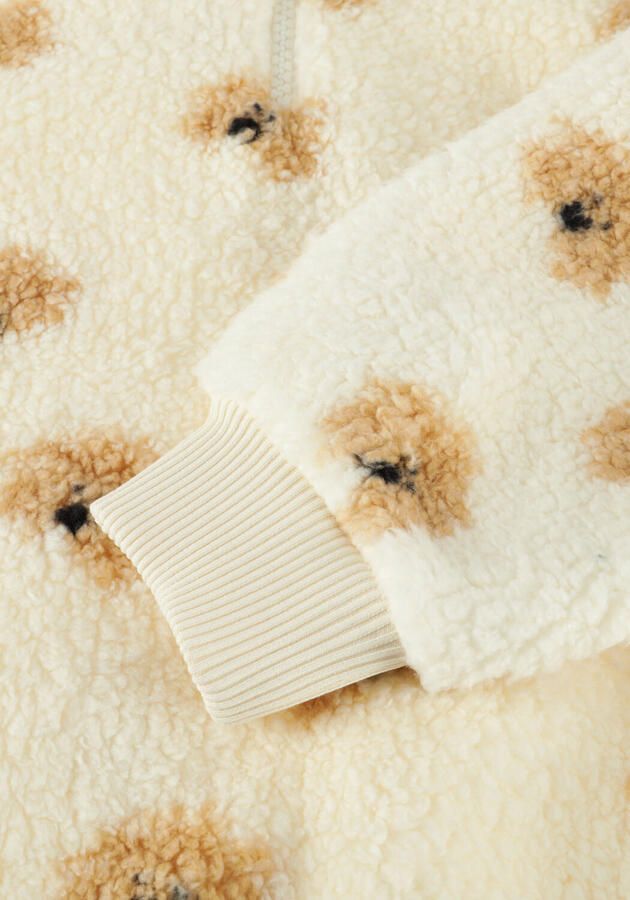 Sproet & Sprout Jongens Truien & Vesten Teddy Mock Zip Dog Print Creme