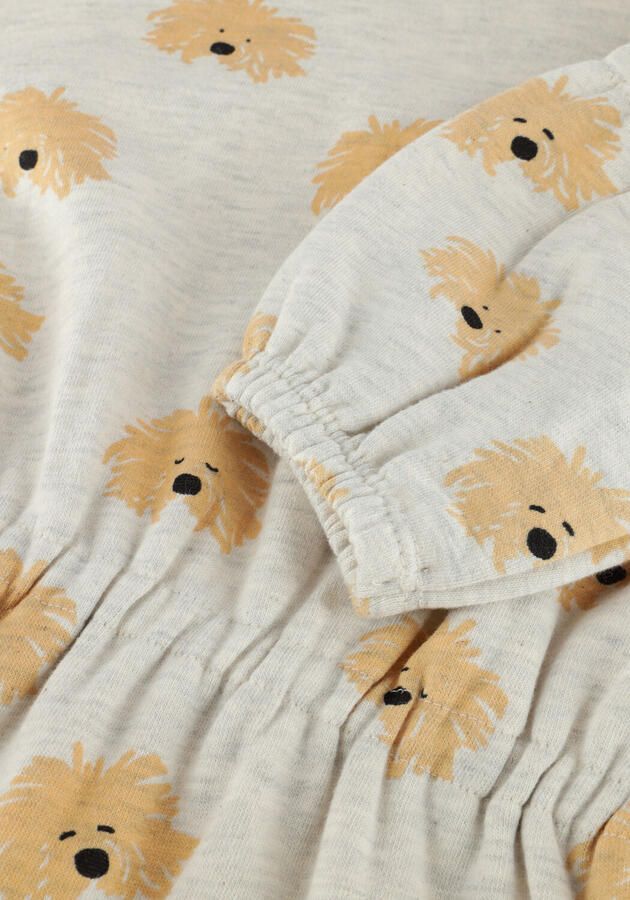 Sproet & Sprout Meisjes Jurken Dress Moustache Dog Print Grijs