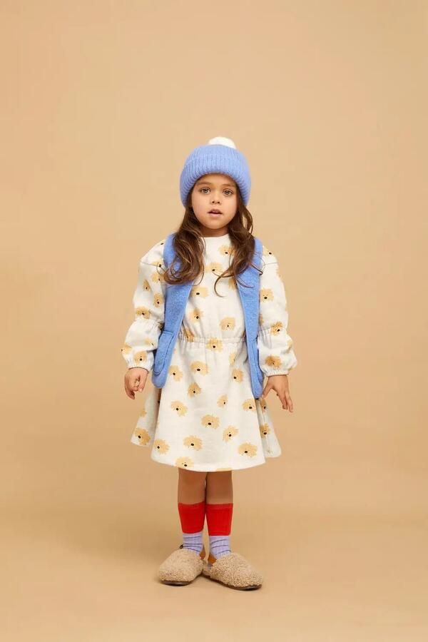 Sproet & Sprout Meisjes Jurken Dress Moustache Dog Print Grijs - Foto 2