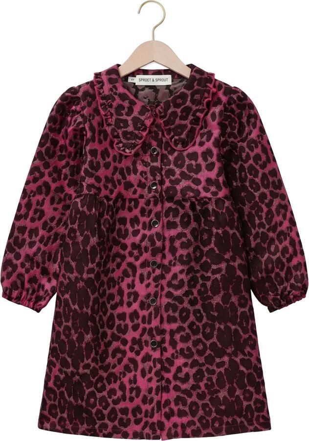 SPROET & SPROUT Meisjes Jurken Dress Panther Jacquard Bordeaux