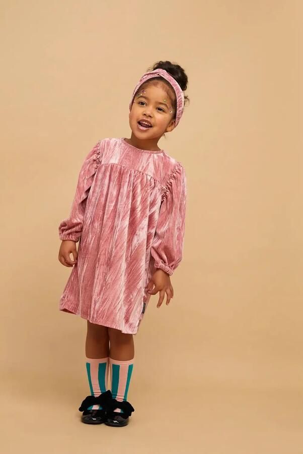 Sproet & Sprout Meisjes Jurken Poppy Dress Velvet Roze