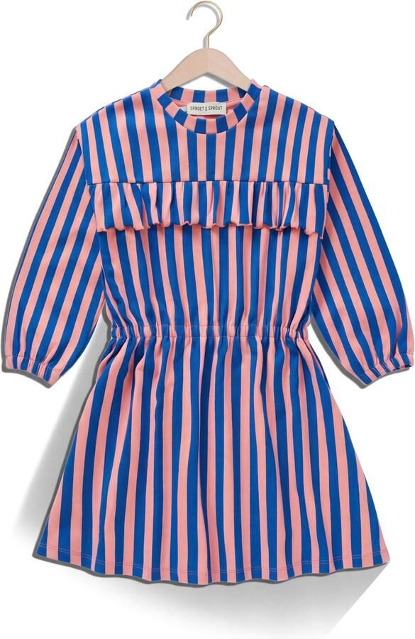 SPROET & SPROUT Meisjes Jurken Ruffle Dress Stripes Roze