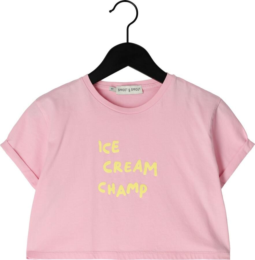 SPROET & SPROUT Meisjes Tops & T-shirts Boxy T-shirt Ice Cream Roze