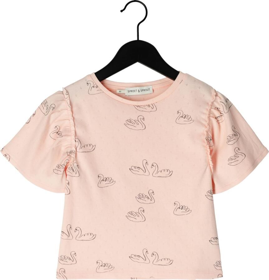 SPROET & SPROUT Meisjes Tops & T-shirts T-shirt Swan Print Roze