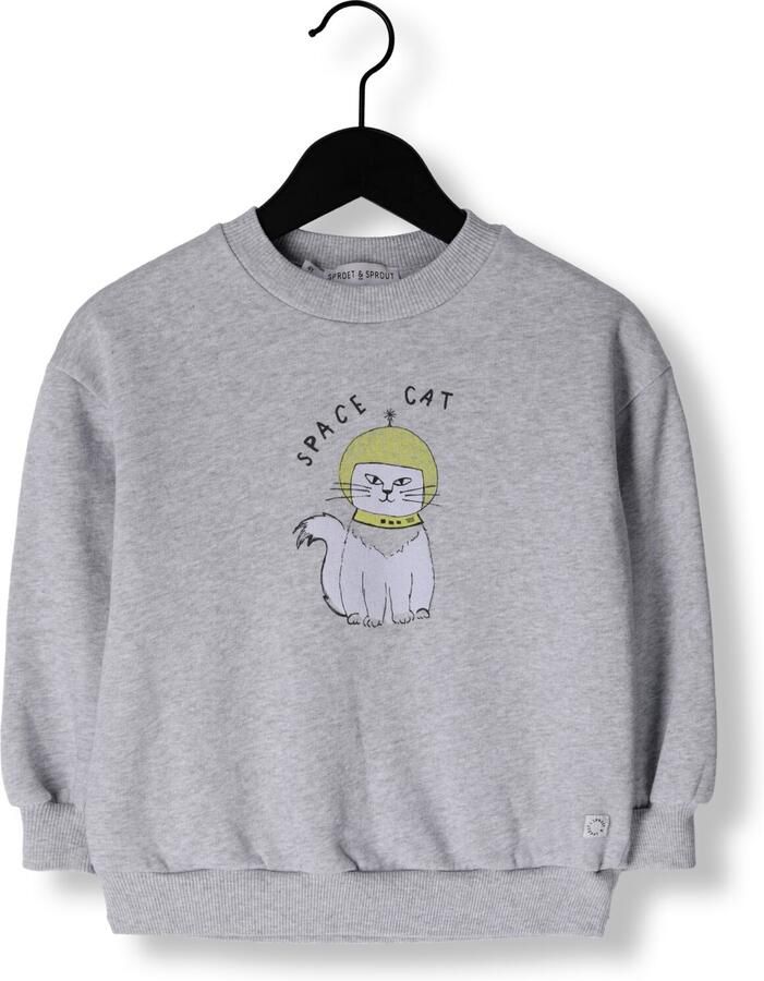 Sproet & Sprout Meisjes Truien & Vesten Sweatshirt Space Cat Grijs - Foto 3