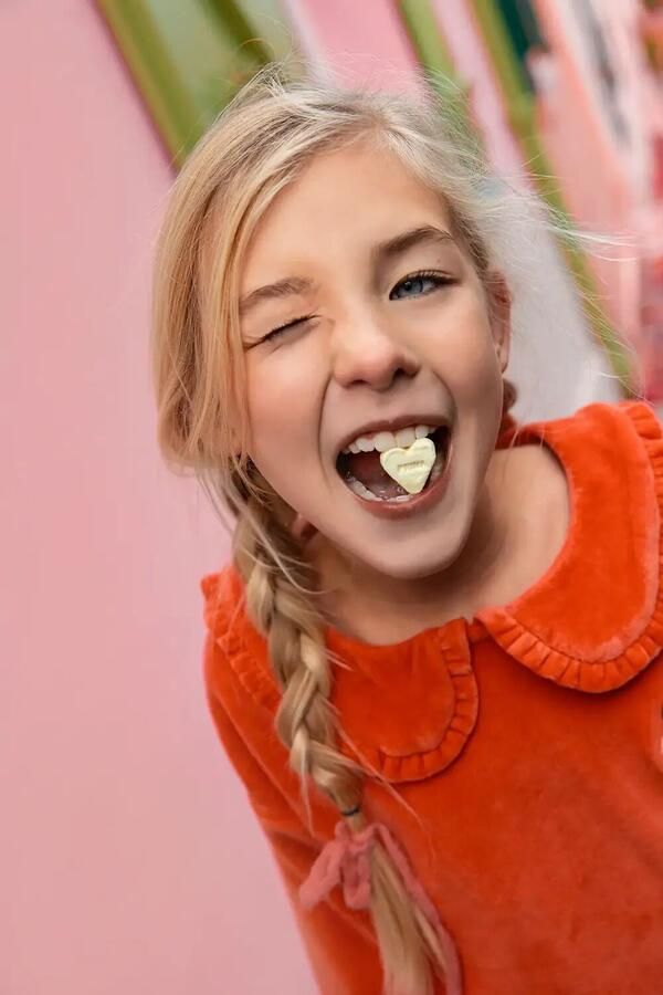 Sproet & Sprout Meisjes Truien & Vesten Sweatshirt Velvet Ruffle Collar Koraal - Foto 2