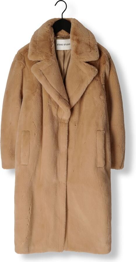 Stand Studio Beige Mantel met Reverskraag Beige Dames - Foto 3