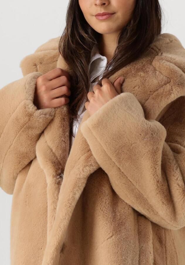 Stand Studio Beige Mantel met Reverskraag Beige Dames