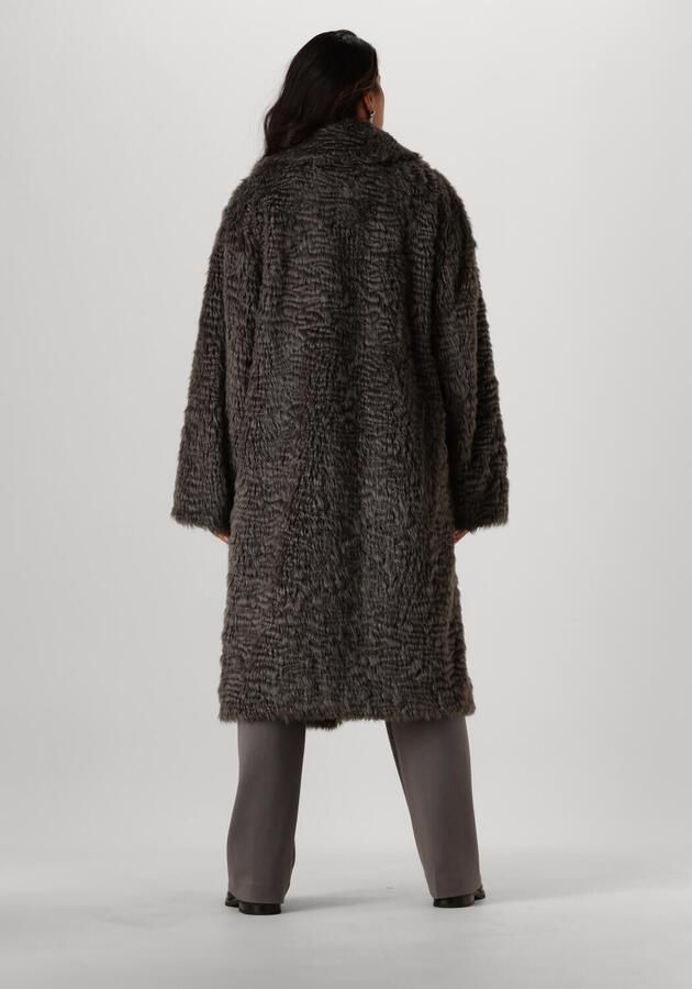 Stand Studio Rookgrijze Faux-Fur Jassen Aw24 Gray Dames
